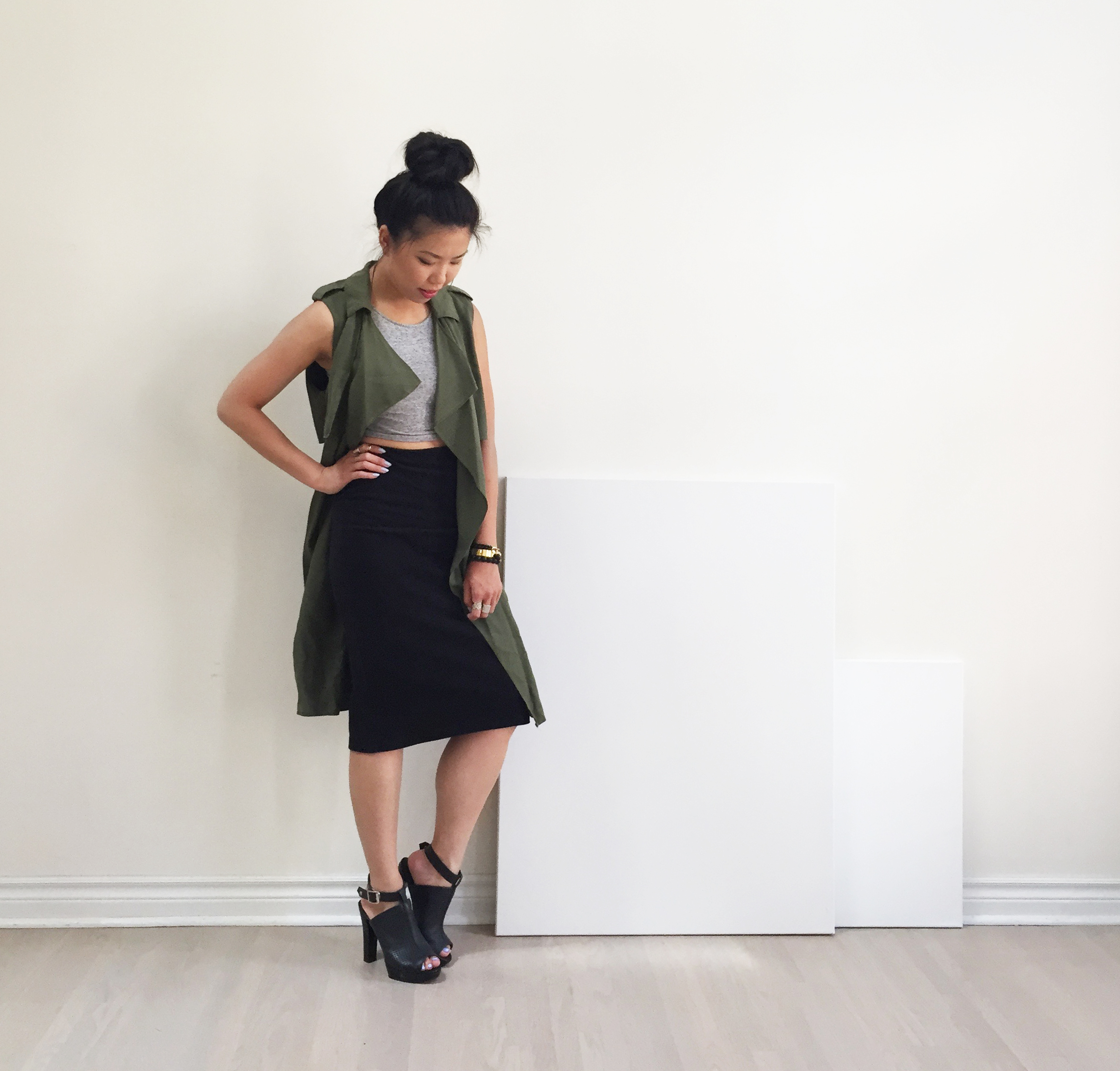 black flowy vest